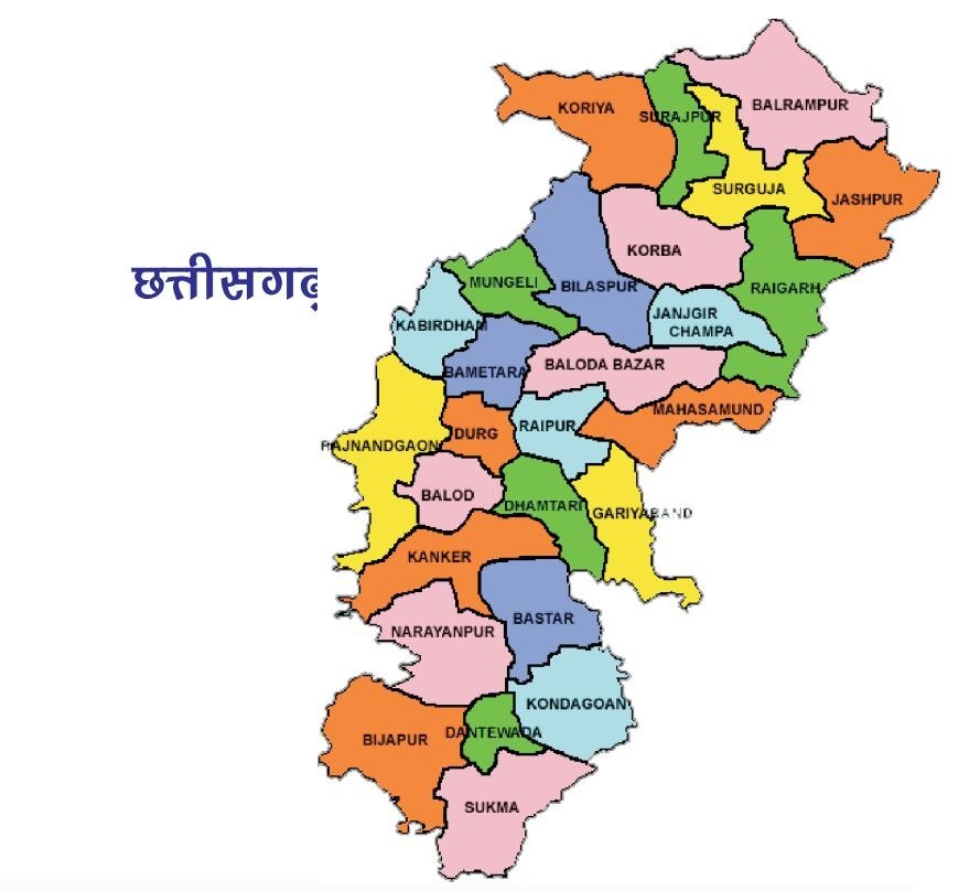 छत्तीसगढ़ Map
